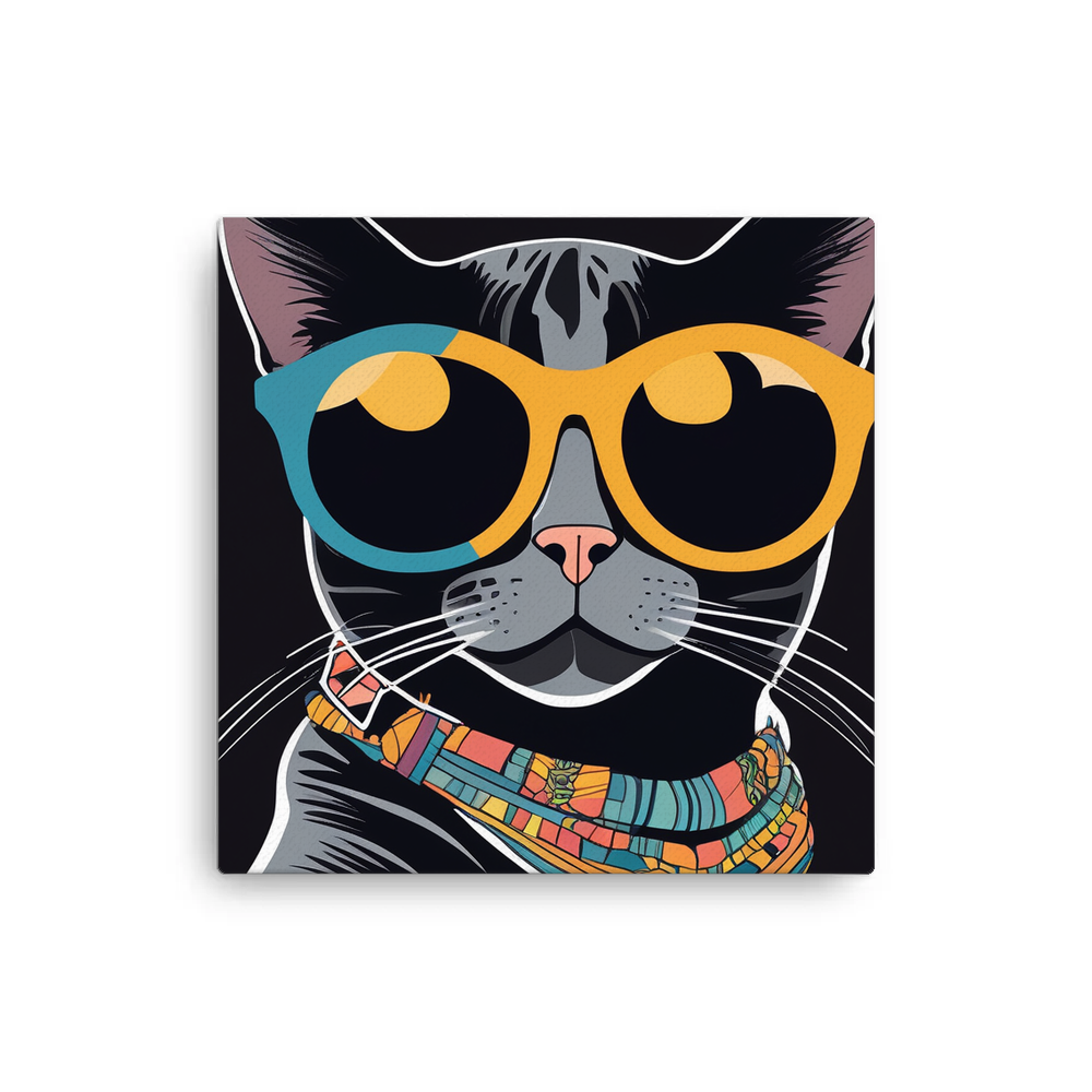 PugMug Custom Black American Shorthair Cat Canvas