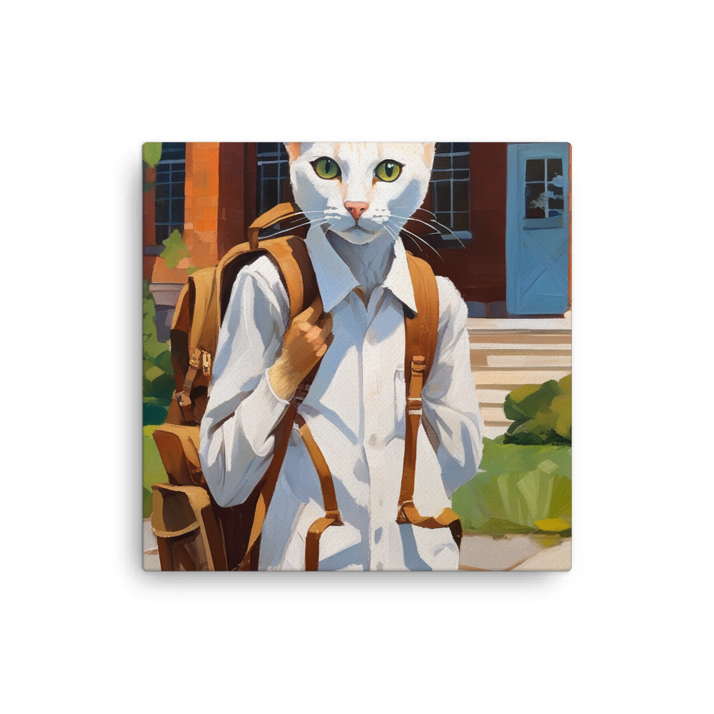 PugMug Custom White Abyssinian Cat Canvas