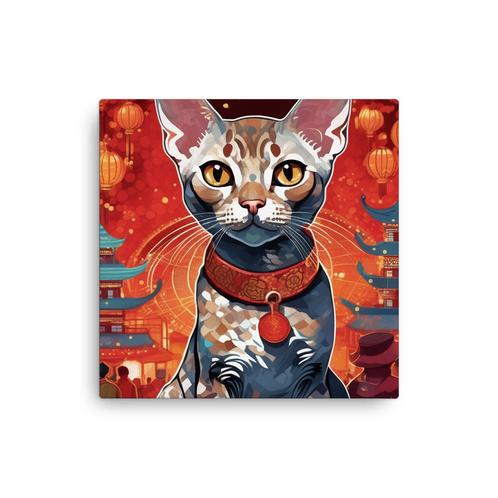 PugMug Custom Tabby Devon Rex Cat Canvas