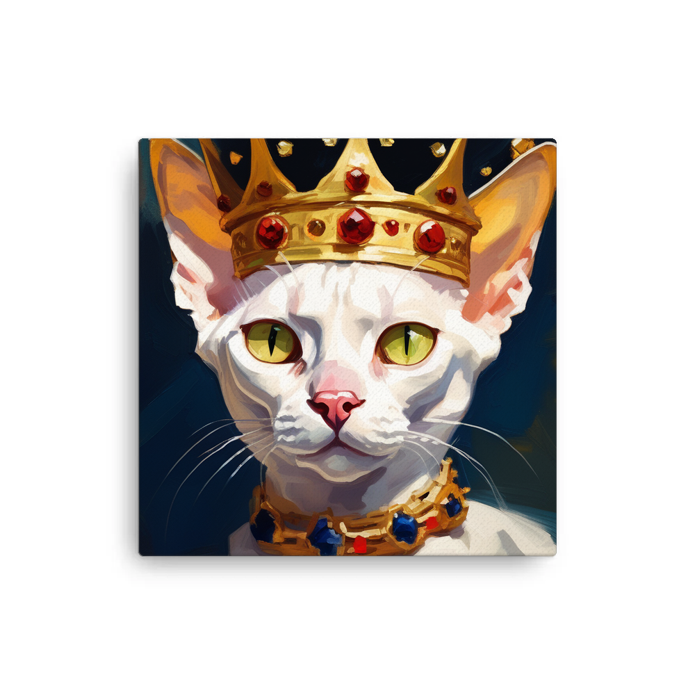 PugMug Custom White Devon Rex Cat Canvas