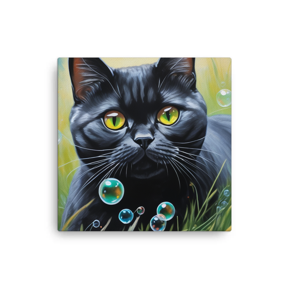 PugMug Custom Black British Shorthair Cat Canvas