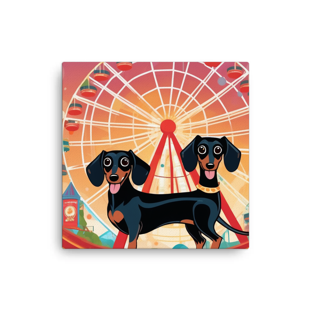 PugMug Custom Black Dachshund Canvas