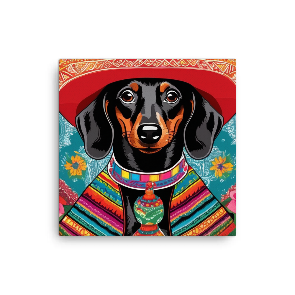 PugMug Custom Black Dachshund Canvas
