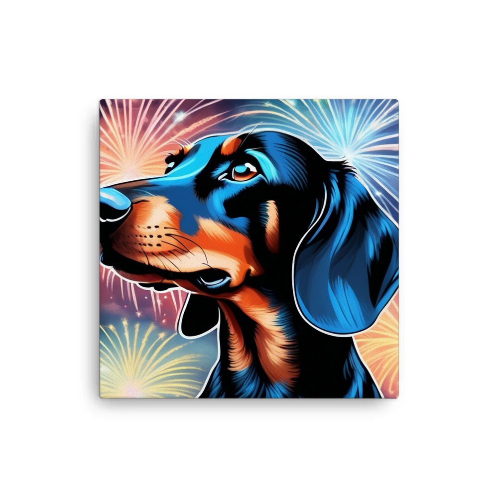 PugMug Custom Black Dachshund Canvas