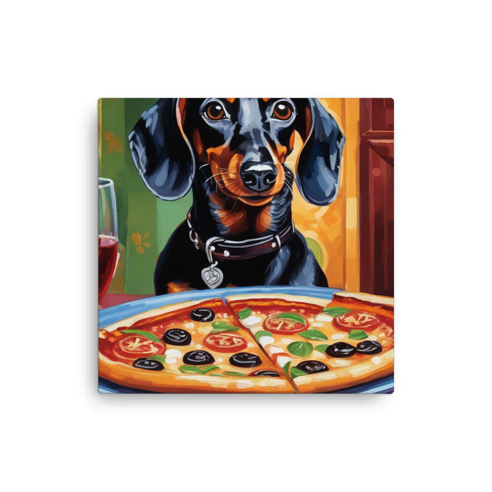 PugMug Custom Black Dachshund Canvas