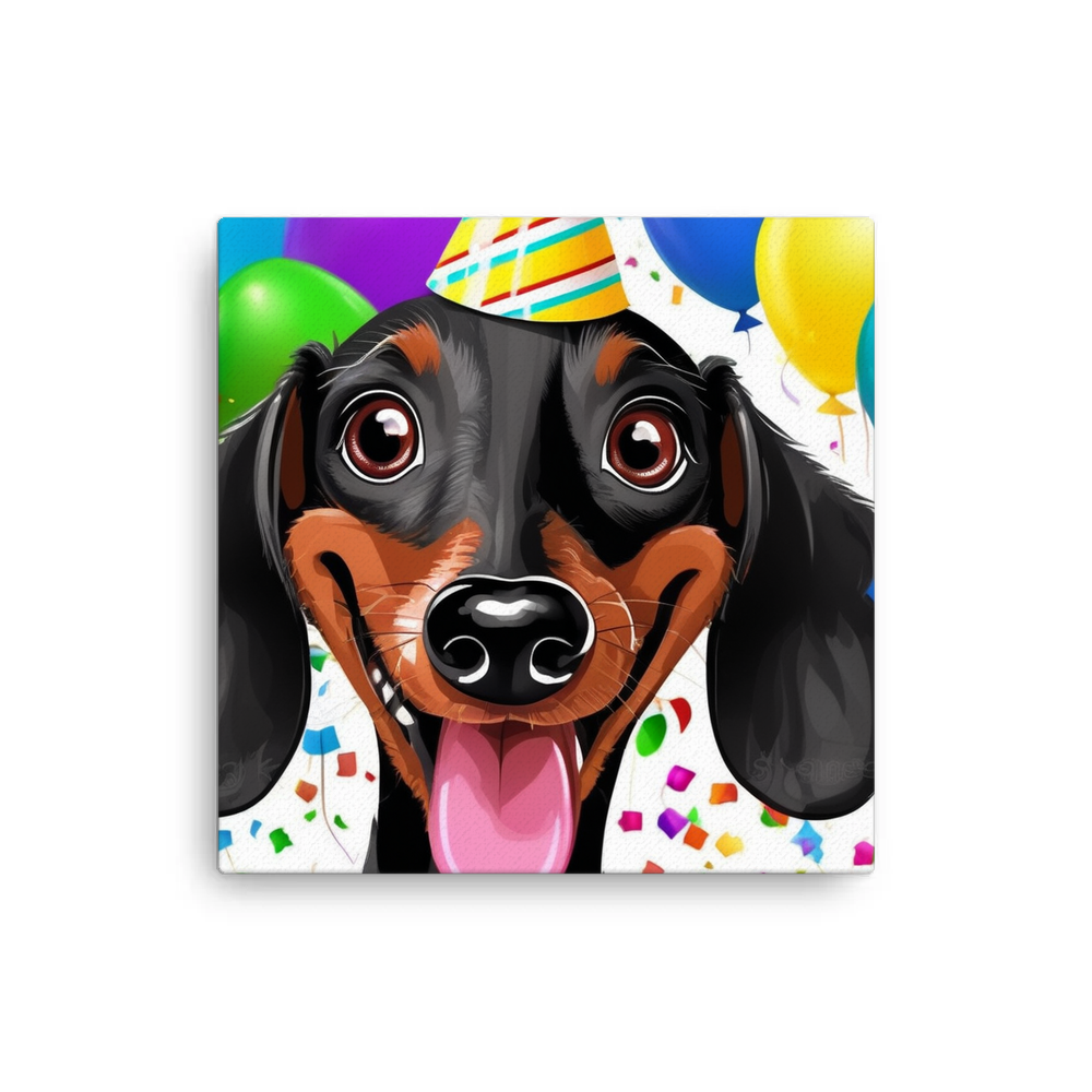 PugMug Custom Black Dachshund Canvas