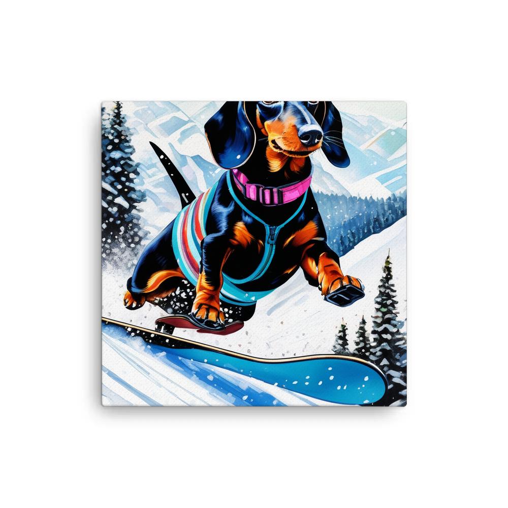 PugMug Custom Black Dachshund Canvas