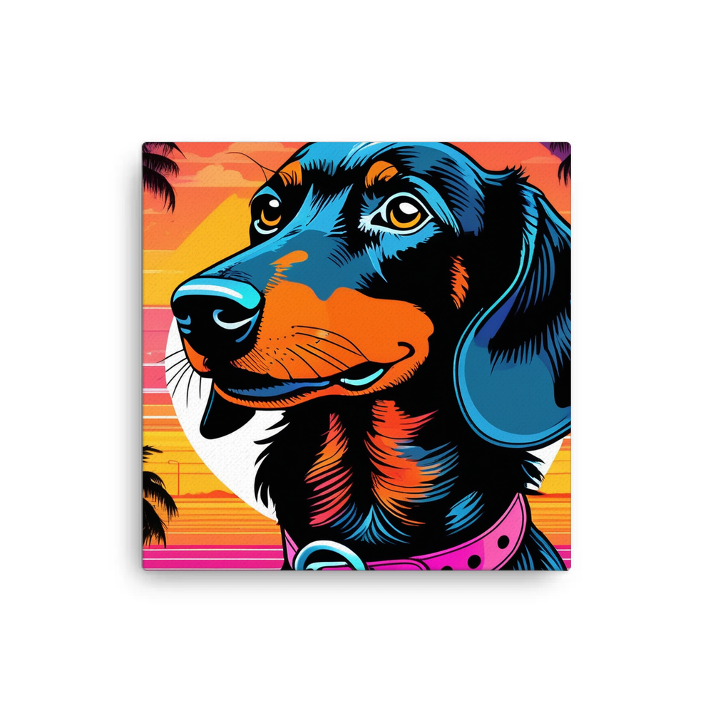 PugMug Custom Black Dachshund Canvas