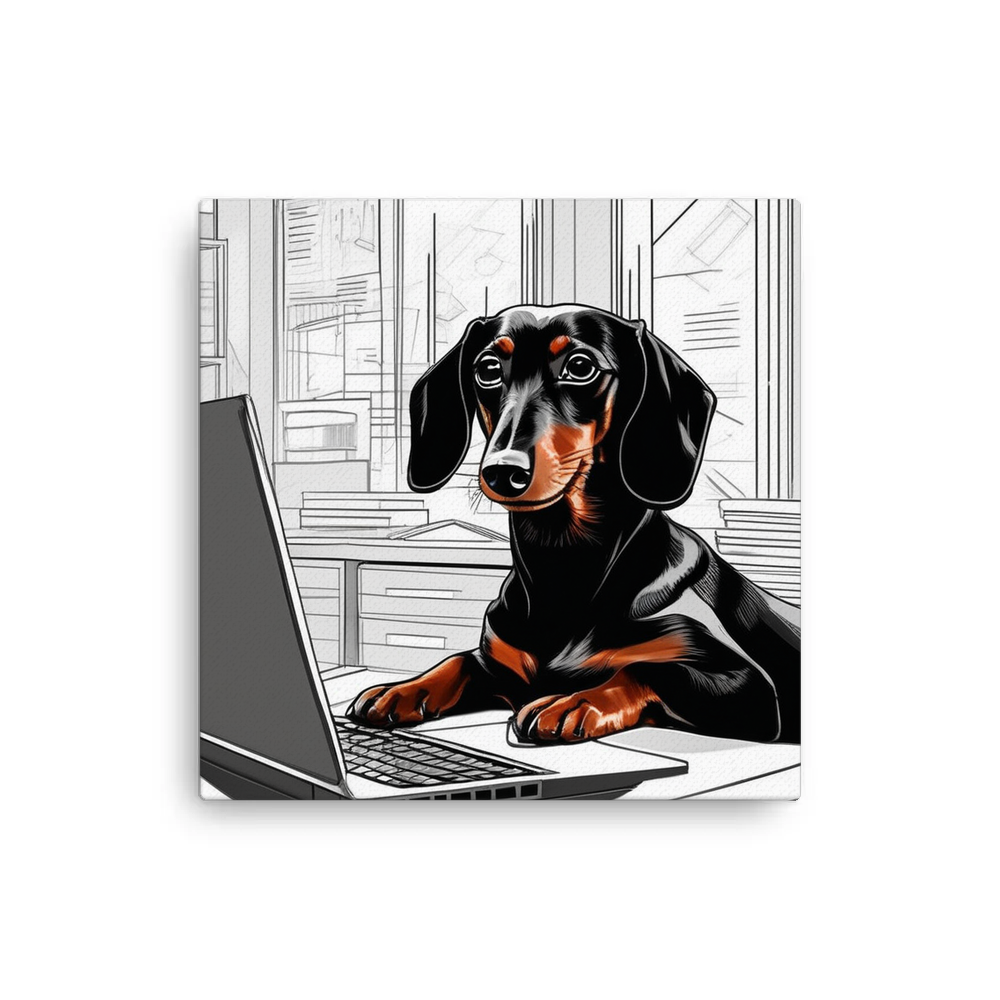 PugMug Custom Black Dachshund Canvas