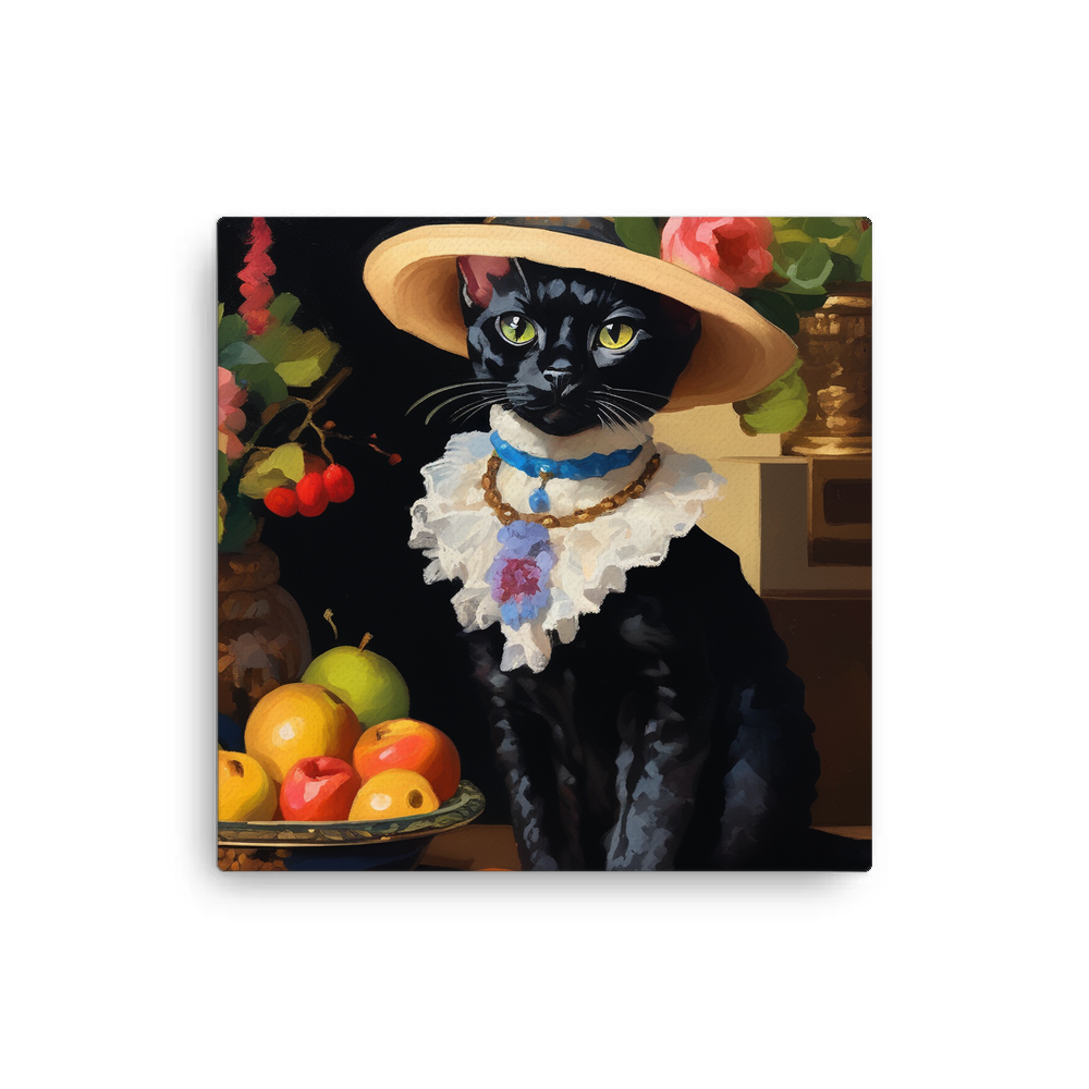 PugMug Custom Black Devon Rex Cat Canvas