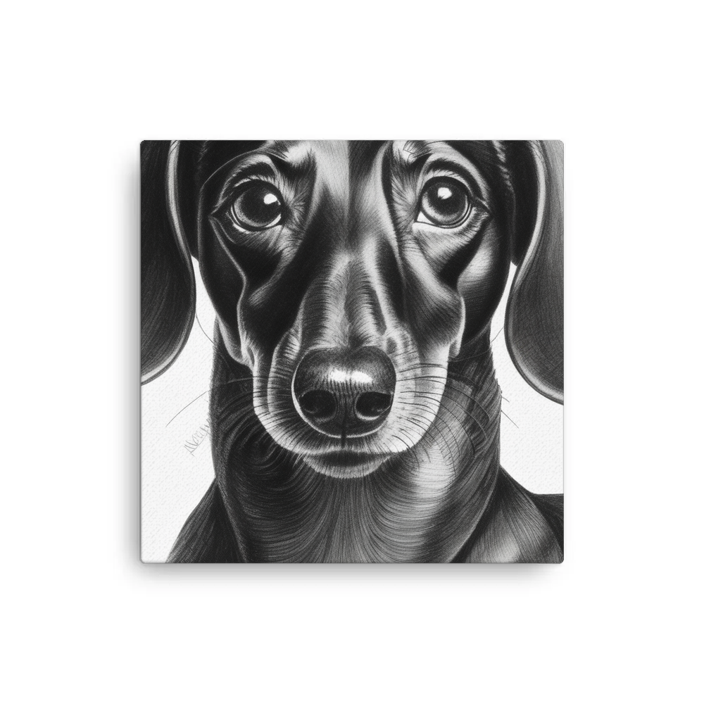 PugMug Custom Black Dachshund Canvas