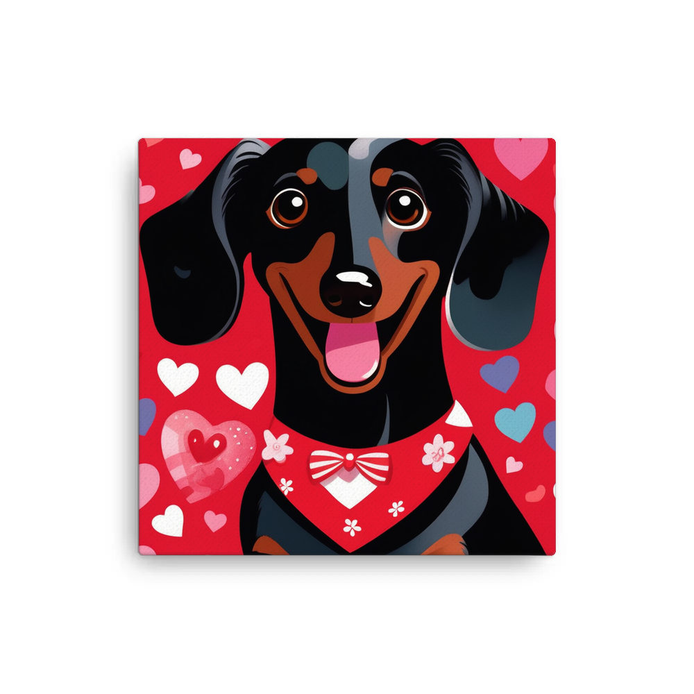 PugMug Custom Black Dachshund Canvas