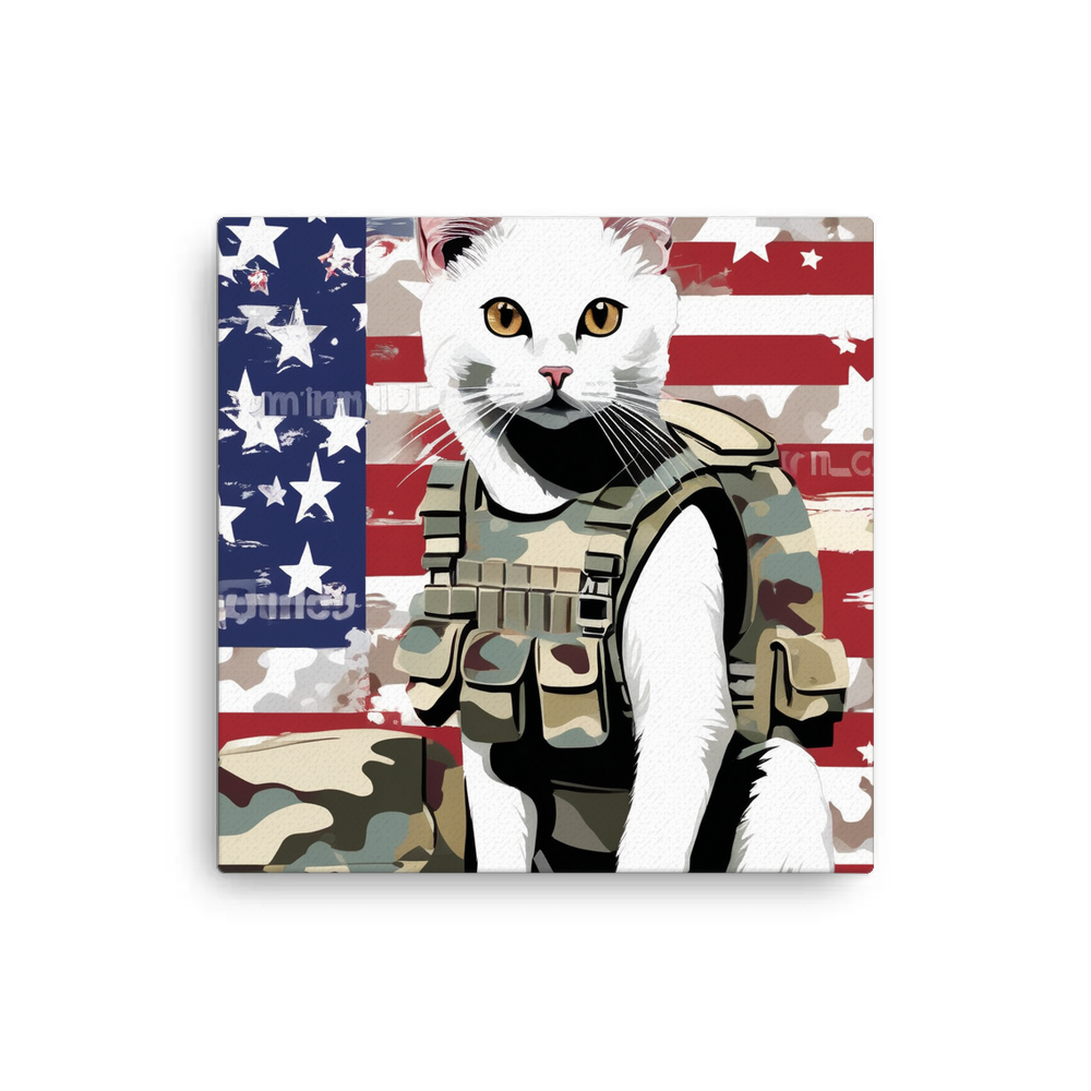 PugMug Custom White Companion Cat Canvas