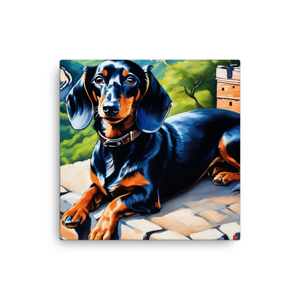 PugMug Custom Black Dachshund Canvas