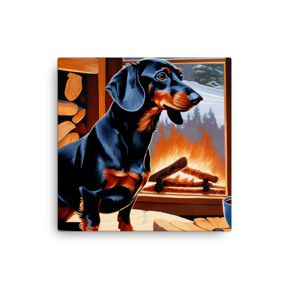 PugMug Custom Black Dachshund Canvas