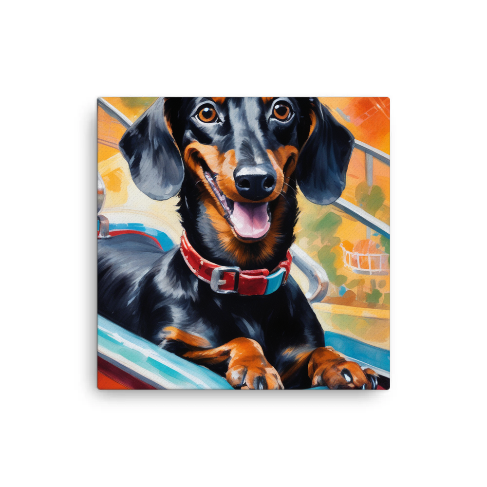 PugMug Custom Black Dachshund Canvas