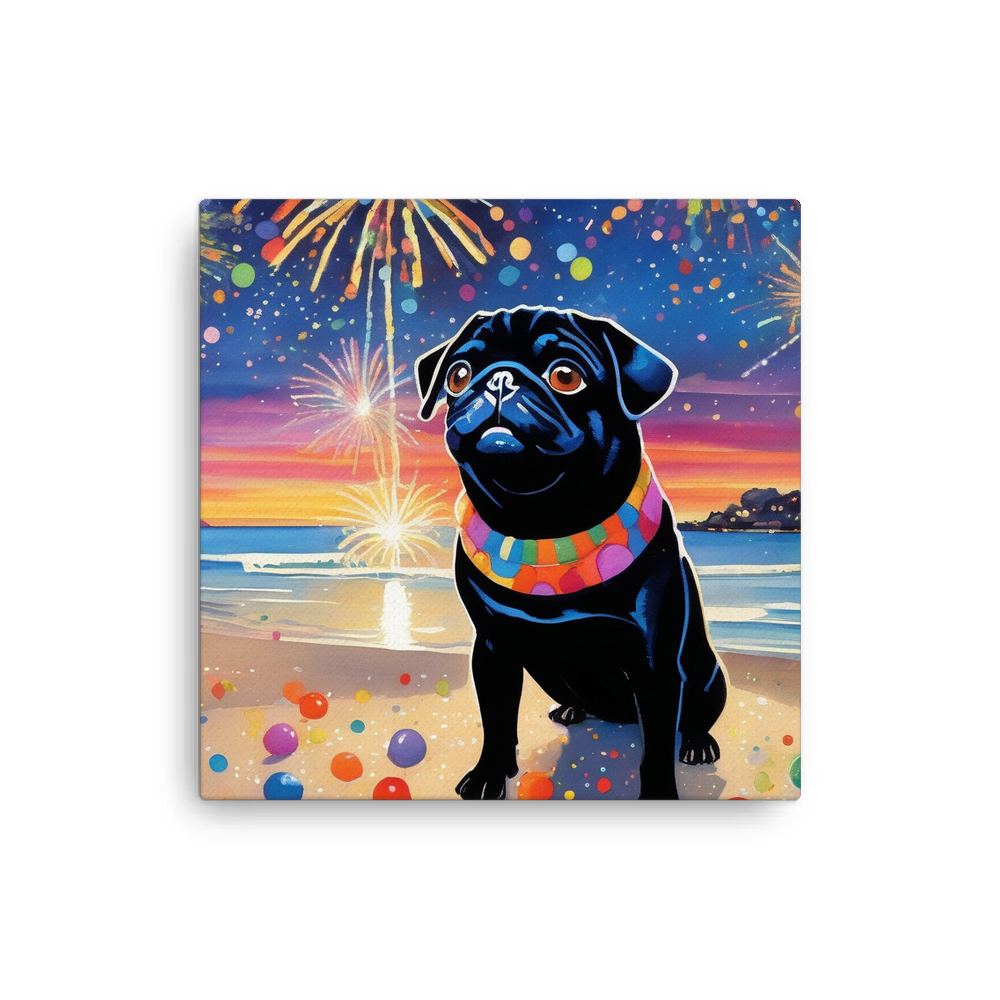PugMug Custom Black Pug Canvas