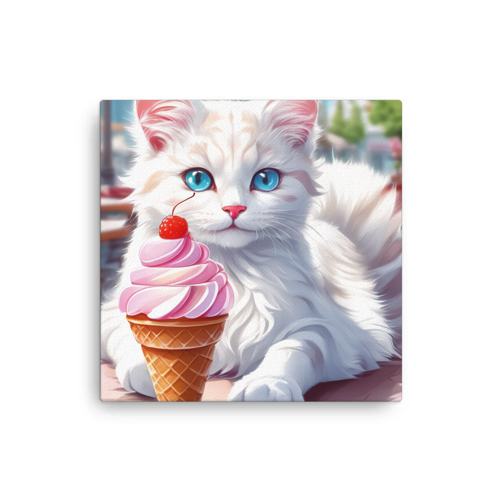 PugMug Custom White Companion Cat Canvas