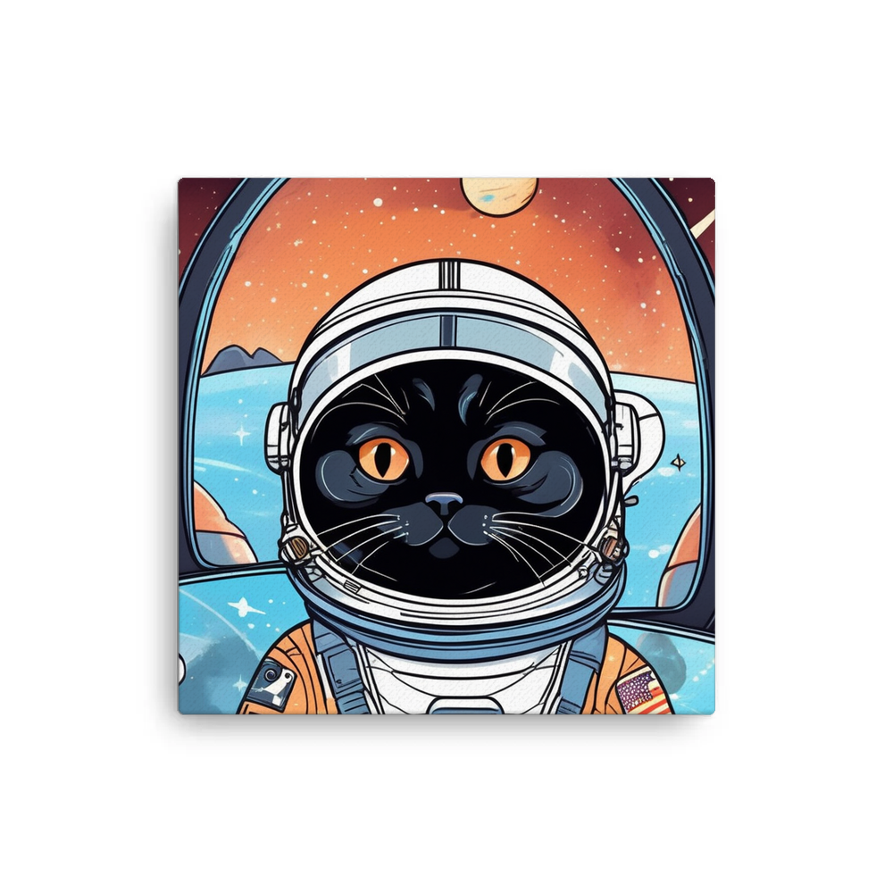 PugMug Custom Black Scottish Fold Cat Canvas