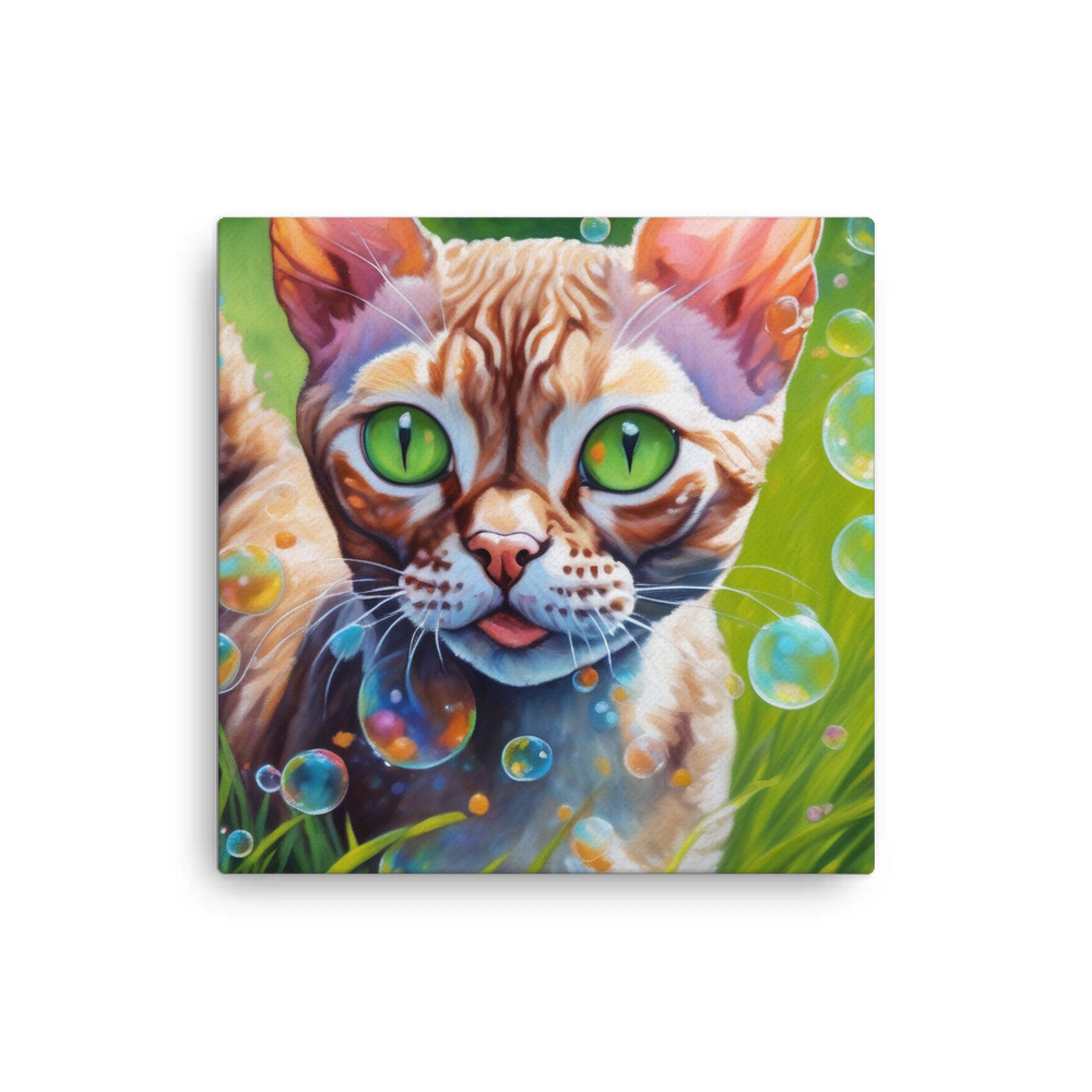 PugMug Custom Tabby Devon Rex Cat Canvas