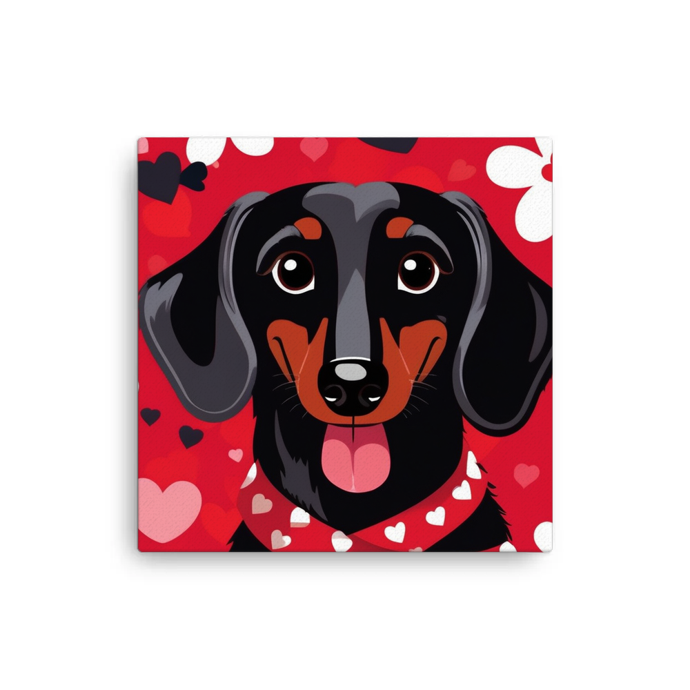 PugMug Custom Black Dachshund Canvas
