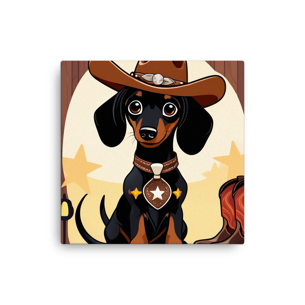 PugMug Custom Black Dachshund Canvas