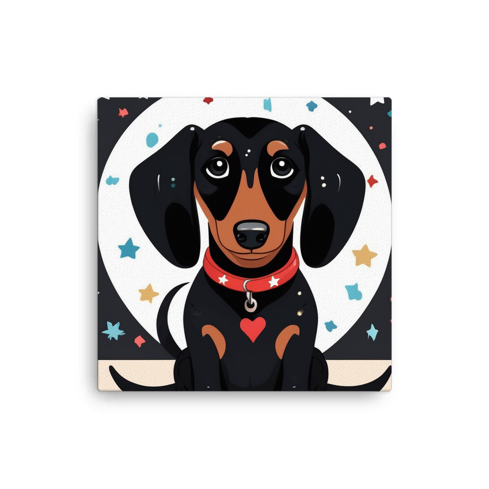 PugMug Custom Black Dachshund Canvas