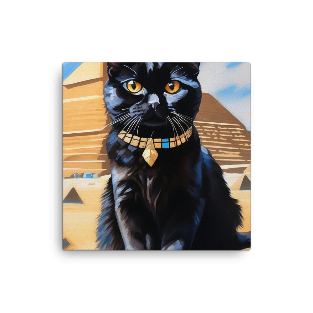 PugMug Custom Black Scottish Fold Cat Canvas