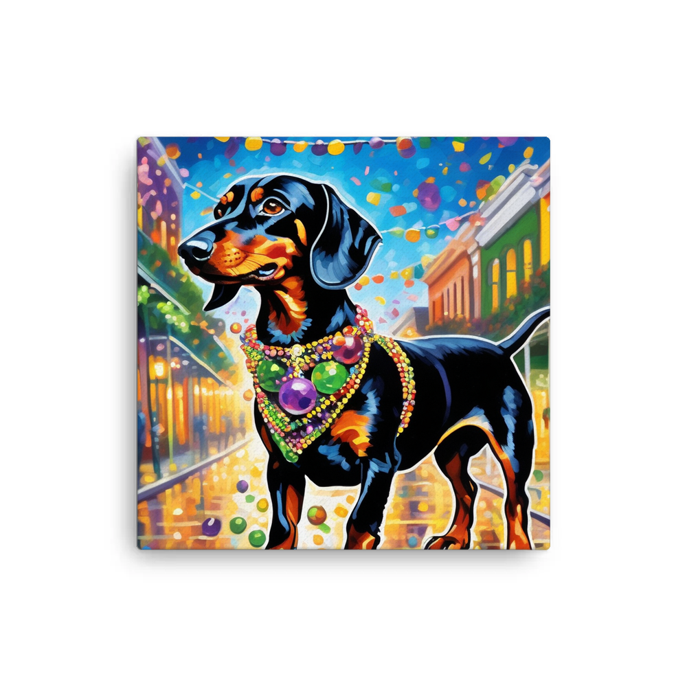 PugMug Custom Black Dachshund Canvas