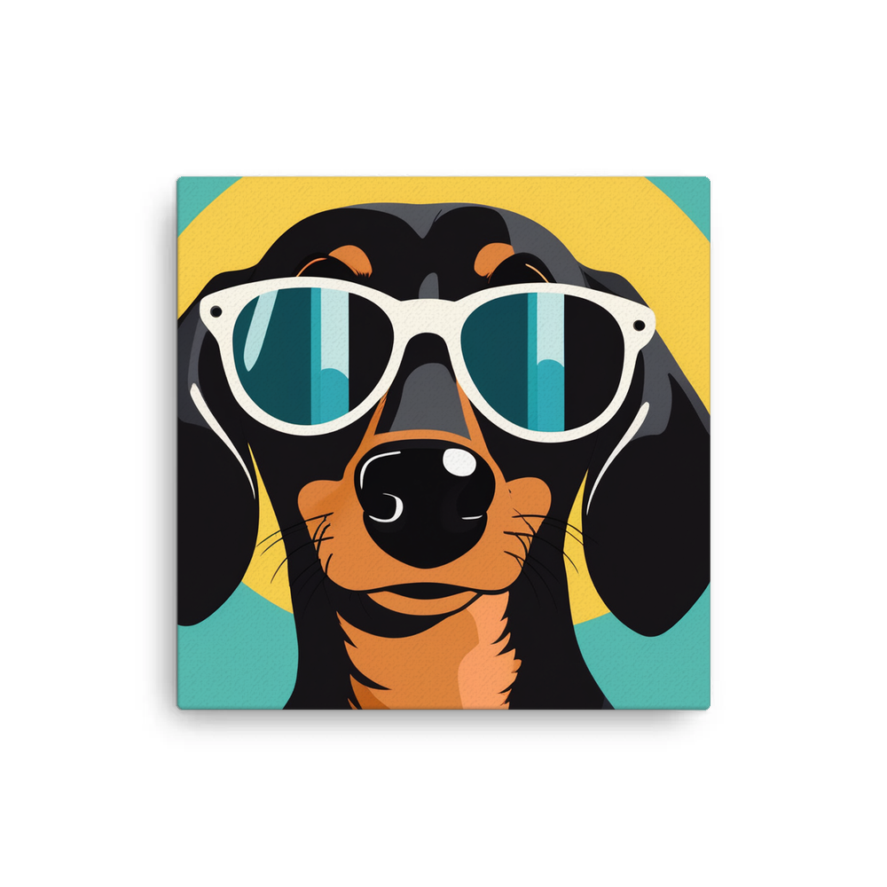 PugMug Custom Black Dachshund Canvas