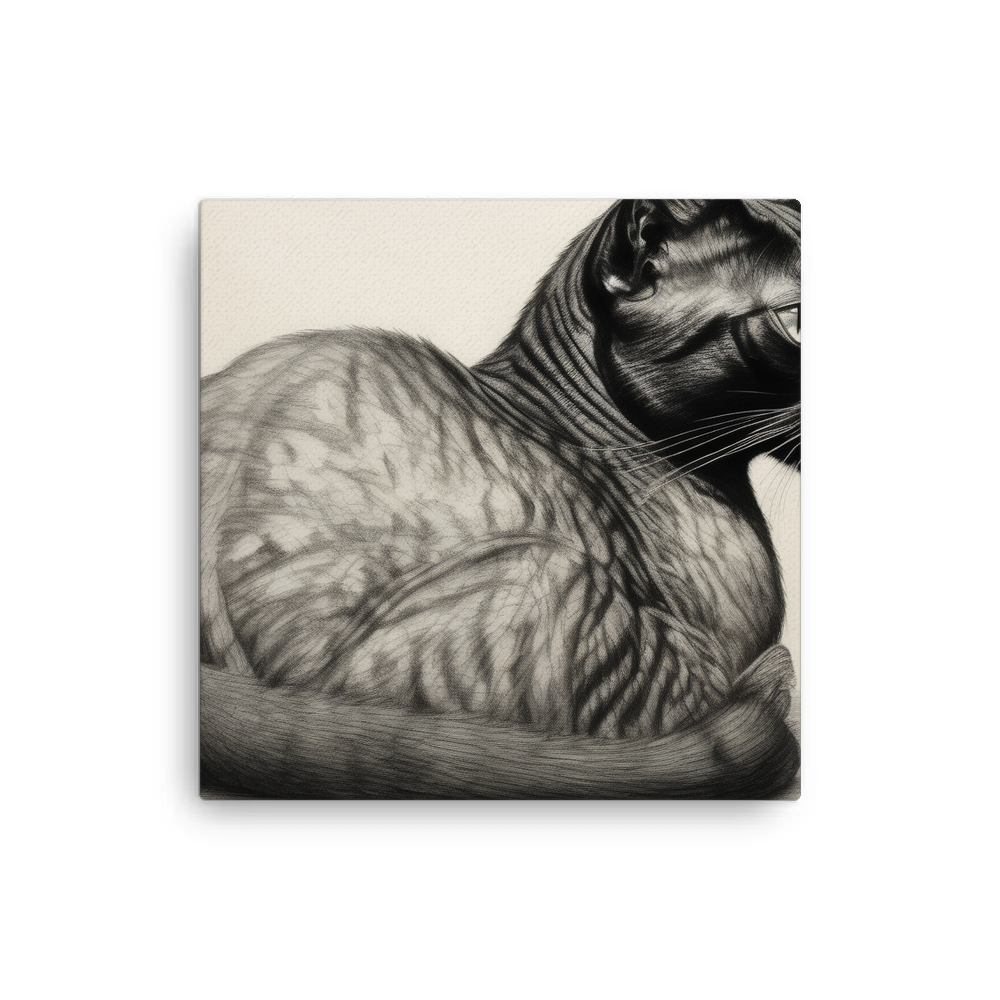 PugMug Custom Black Exotic Cat Canvas