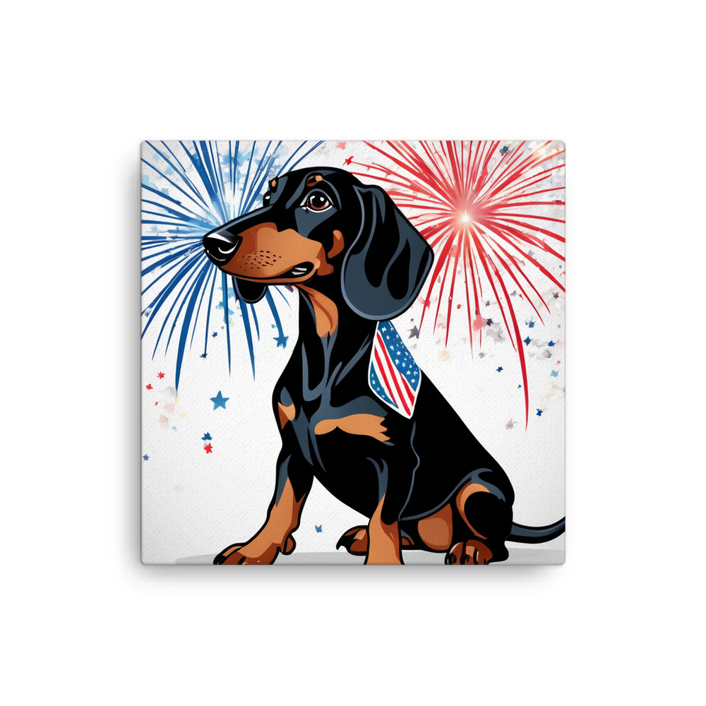 PugMug Custom Black Dachshund Canvas