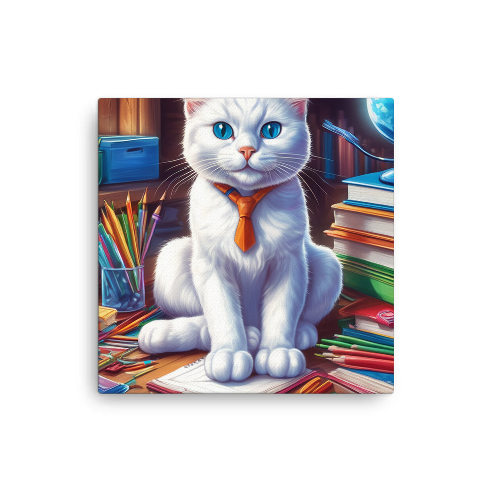 PugMug Custom White Companion Cat Canvas