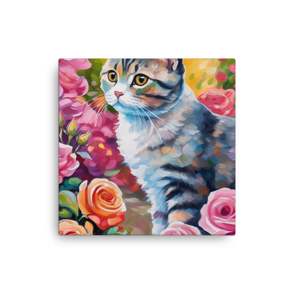 PugMug Custom Tabby Scottish Fold Cat Canvas