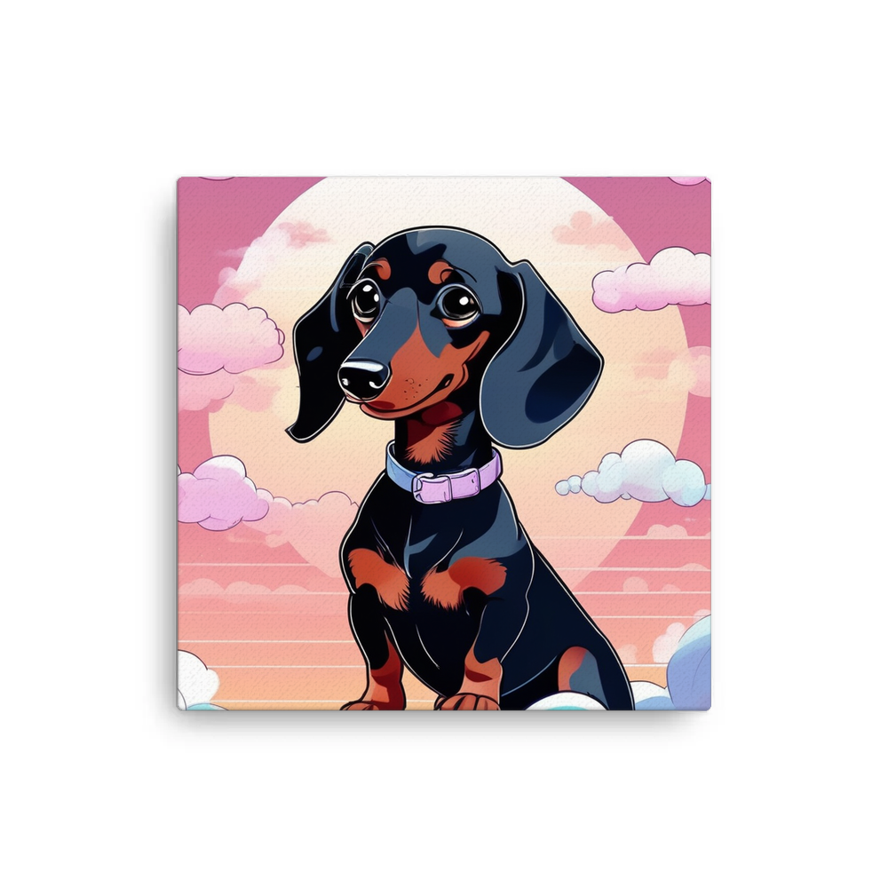 PugMug Custom Black Dachshund Canvas