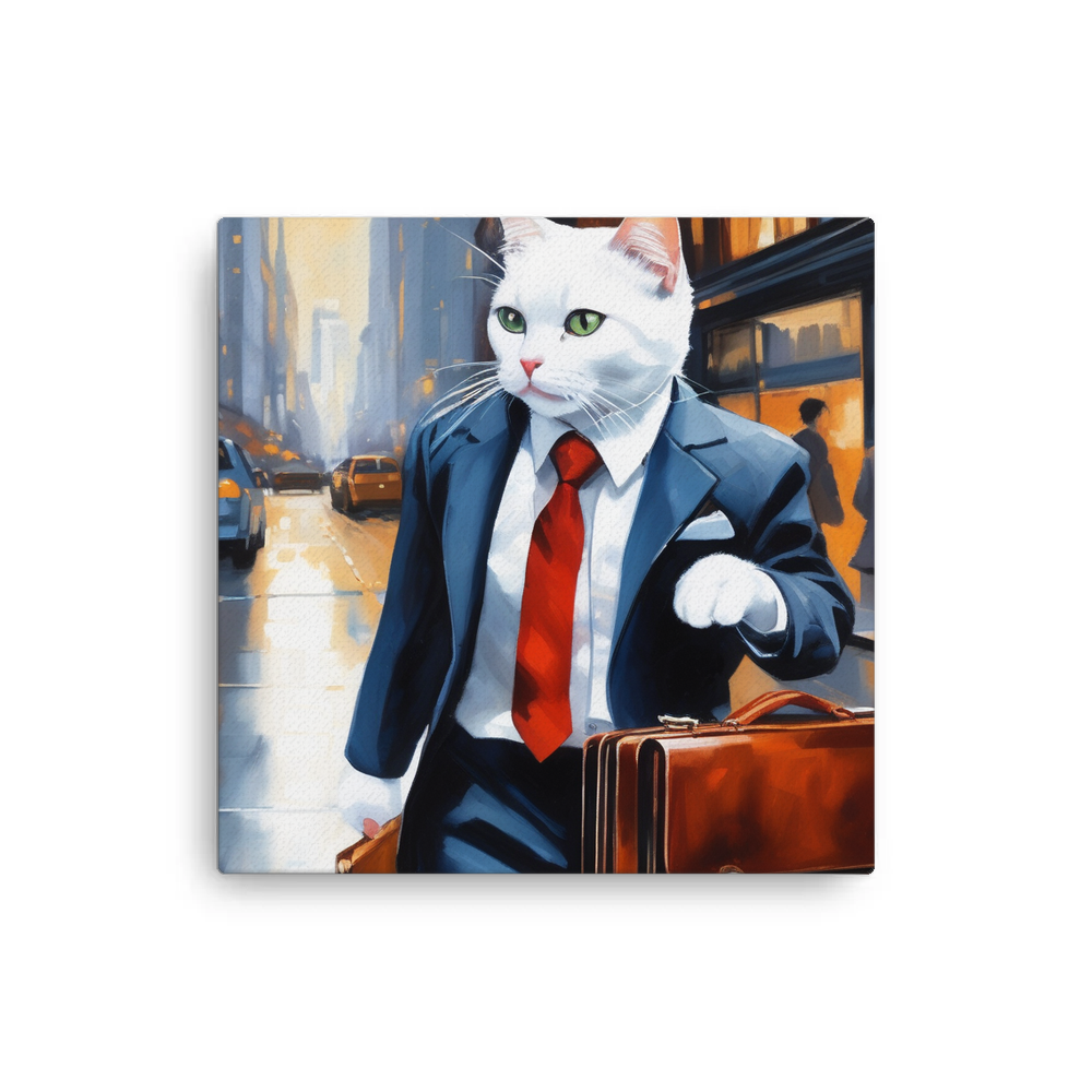 PugMug Custom White Companion Cat Canvas