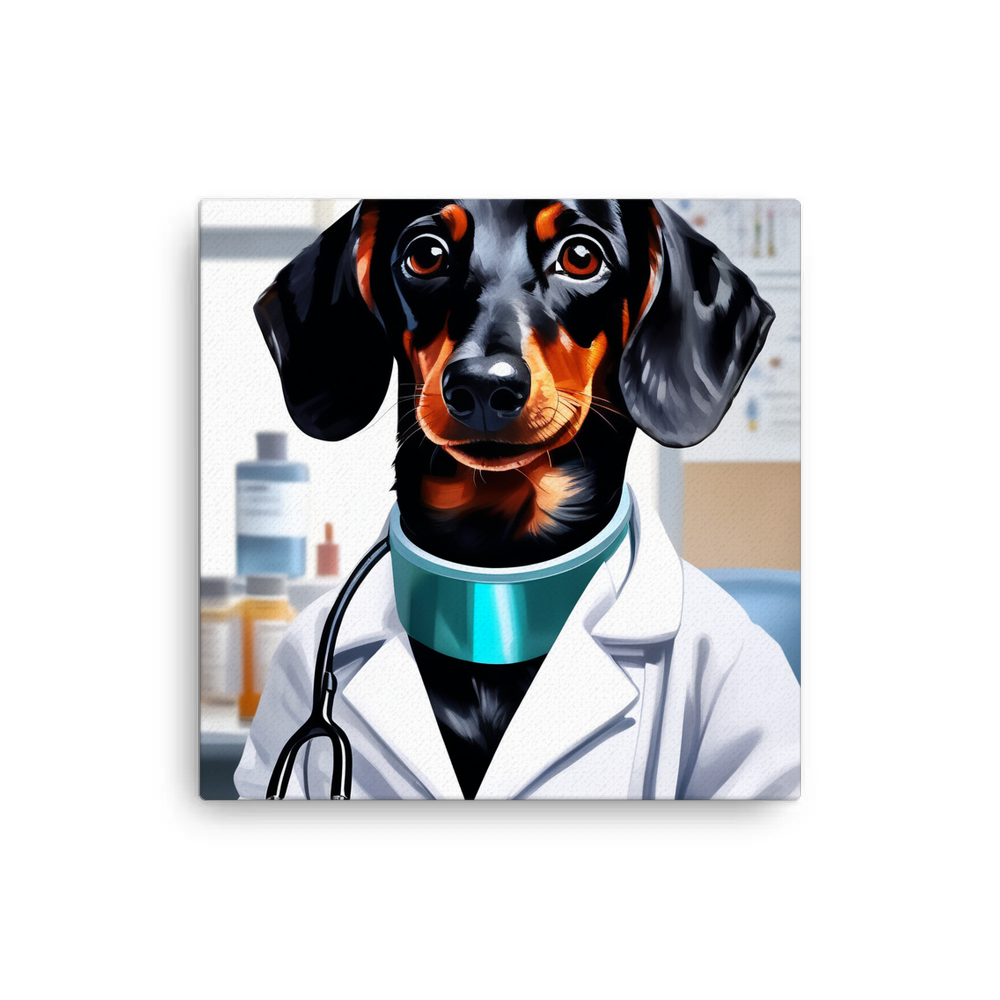 PugMug Custom Black Dachshund Canvas