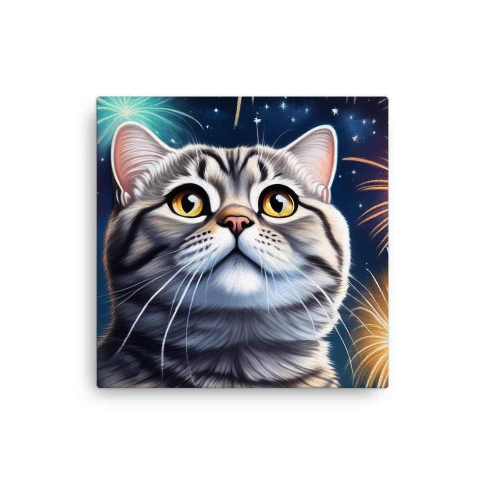 PugMug Custom Tabby Scottish Fold Cat Canvas