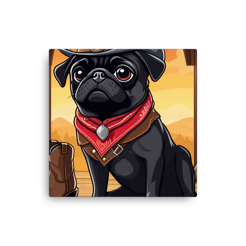 PugMug Custom Black Pug Canvas
