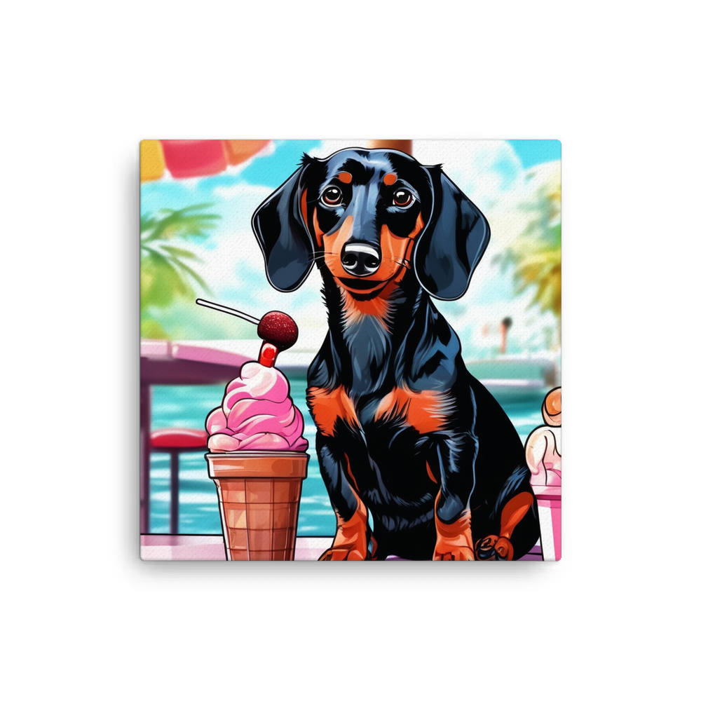 PugMug Custom Black Dachshund Canvas