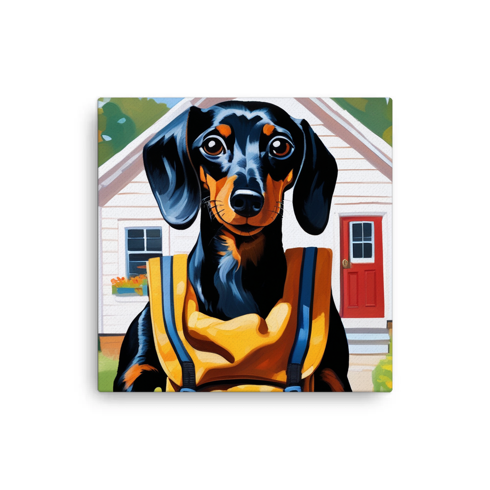 PugMug Custom Black Dachshund Canvas