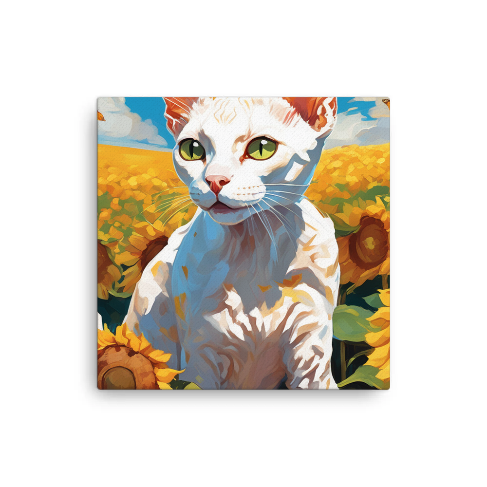 PugMug Custom White Devon Rex Cat Canvas