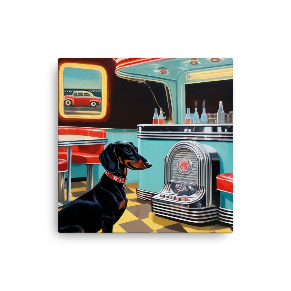 PugMug Custom Black Dachshund Canvas