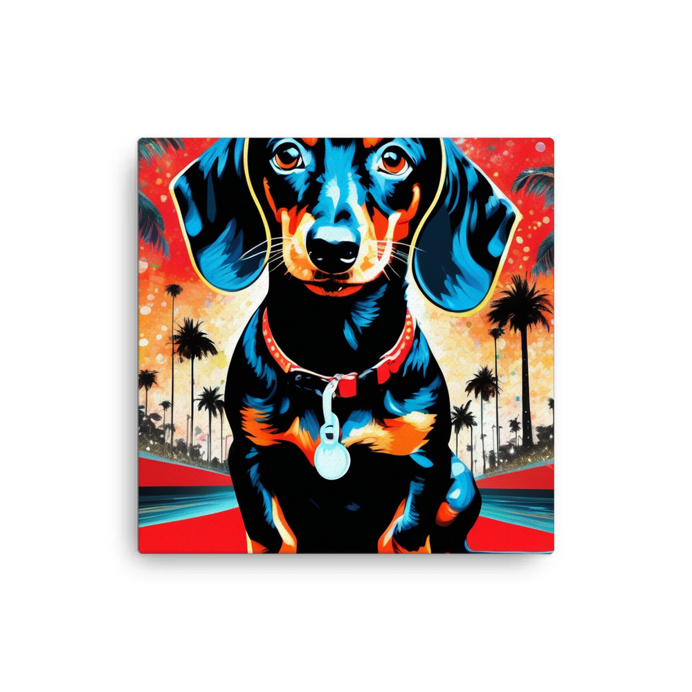 PugMug Custom Black Dachshund Canvas