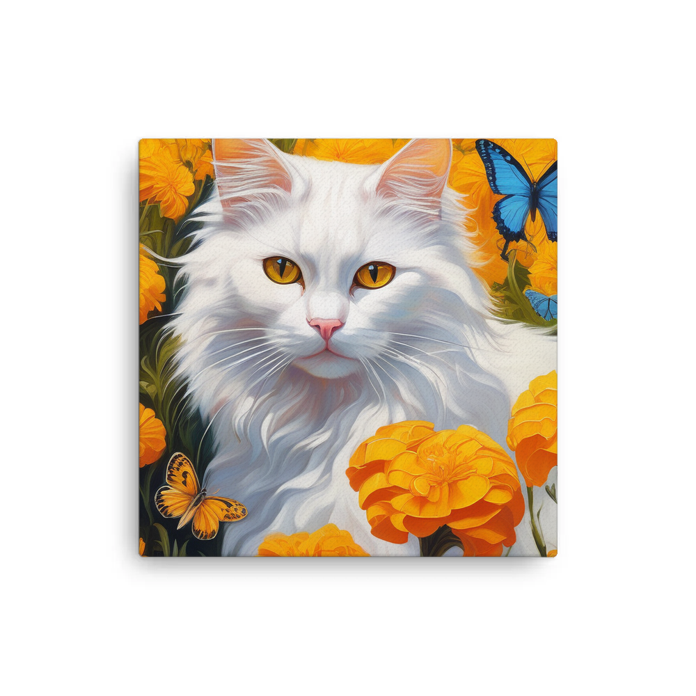 PugMug Custom White Companion Cat Canvas