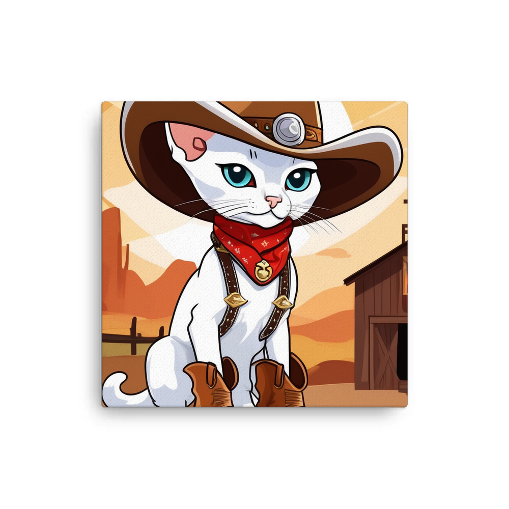 PugMug Custom White Devon Rex Cat Canvas