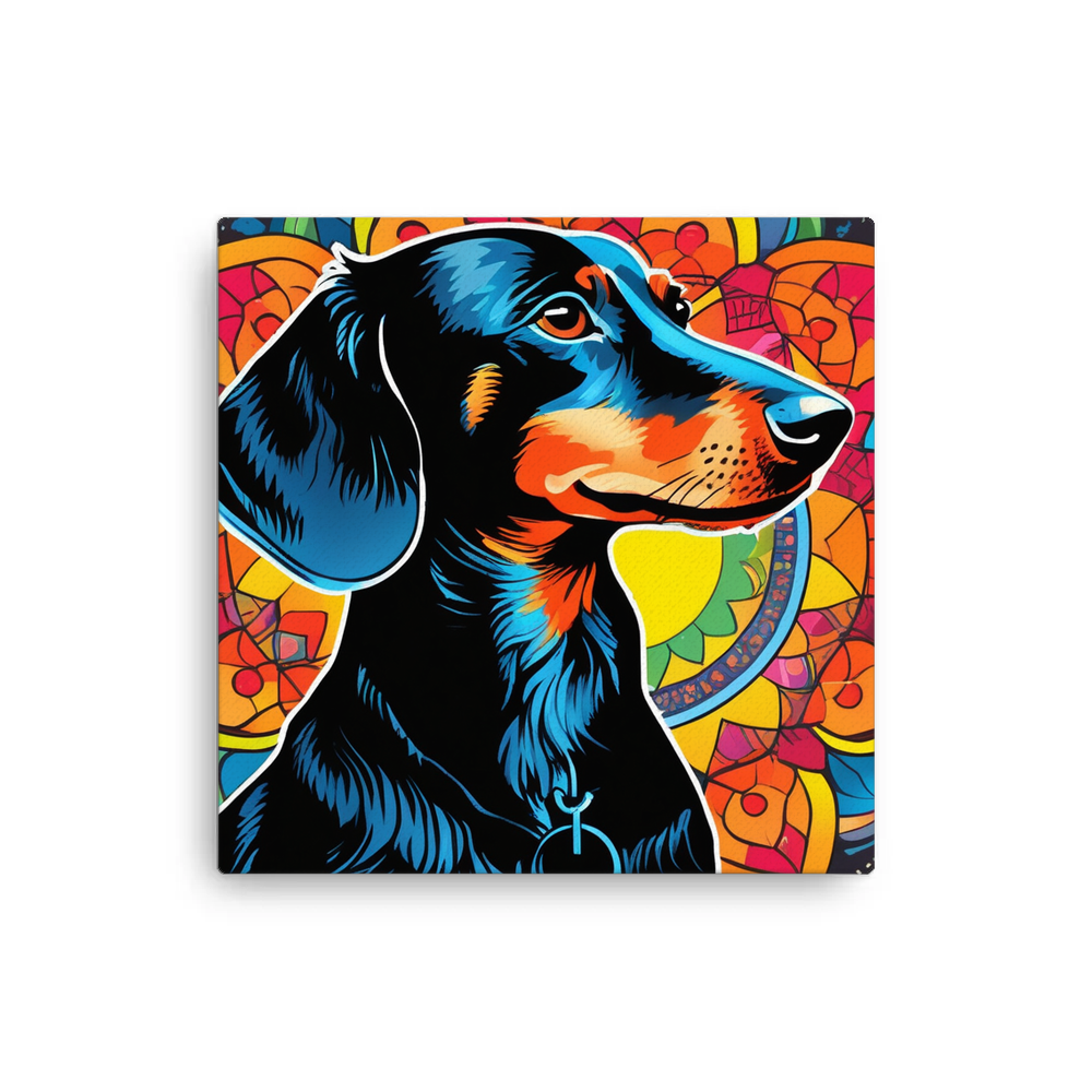 PugMug Custom Black Dachshund Canvas