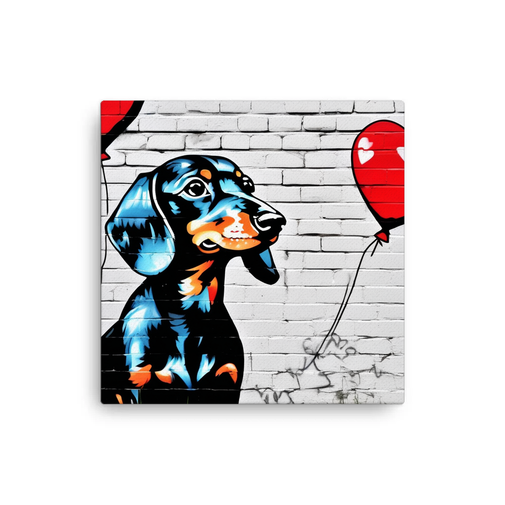 PugMug Custom Black Dachshund Canvas