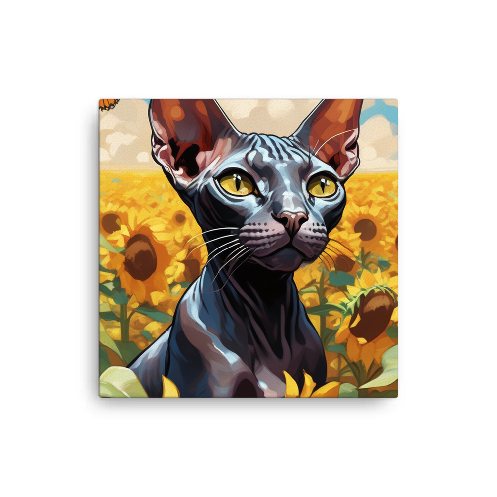 PugMug Custom Black Sphynx Cat Canvas