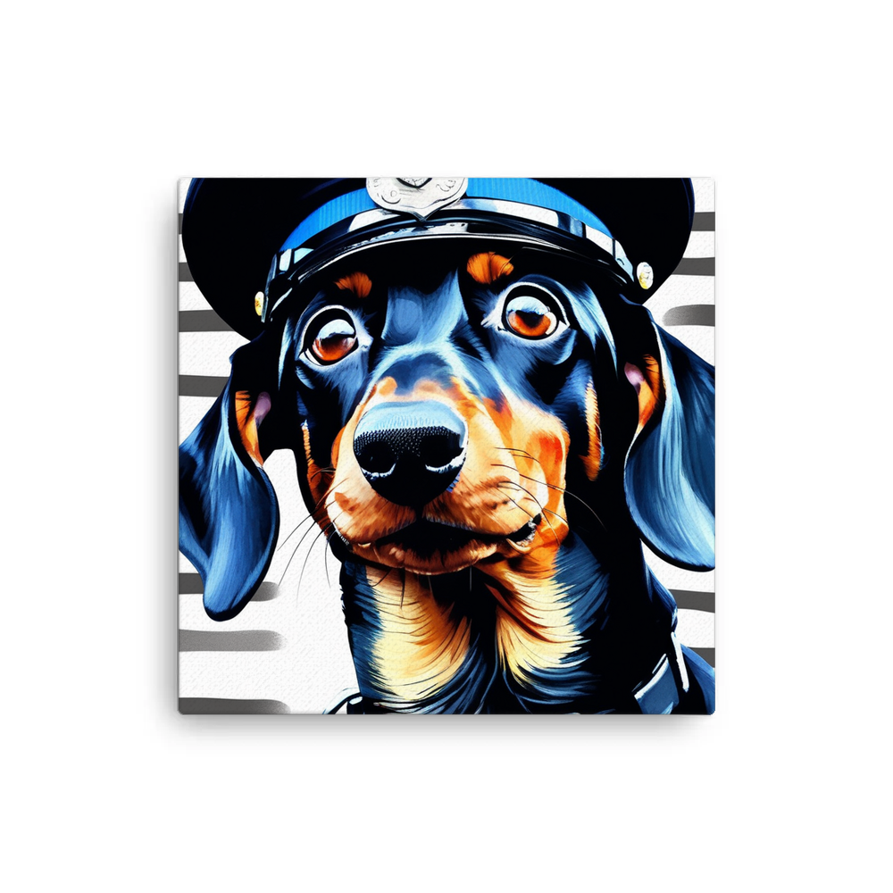 PugMug Custom Black Dachshund Canvas